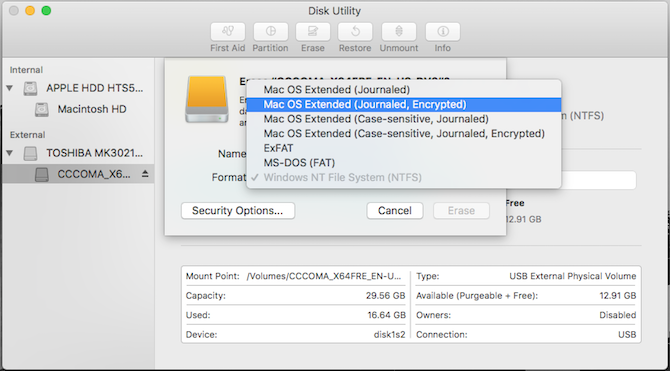 format hard drive for mac on windows